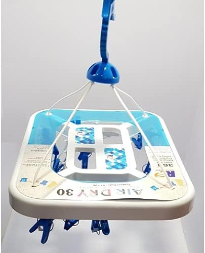 flying CLOUDS Plastic Cloth Drying Stand Hanger with 30 Clips/pegs, Baby Clothes Hanger Stand, Square (1)
