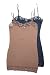 2 Pack Zenana Women's Lace Trim Tank Tops Small Navy, Mocha