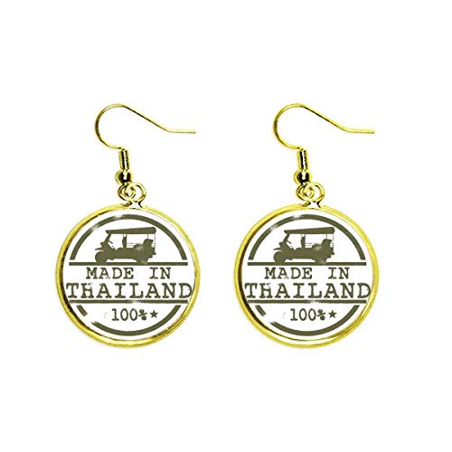 Pendientes de tractor tailandés dorados ideales para looks casuales y cenas especiales