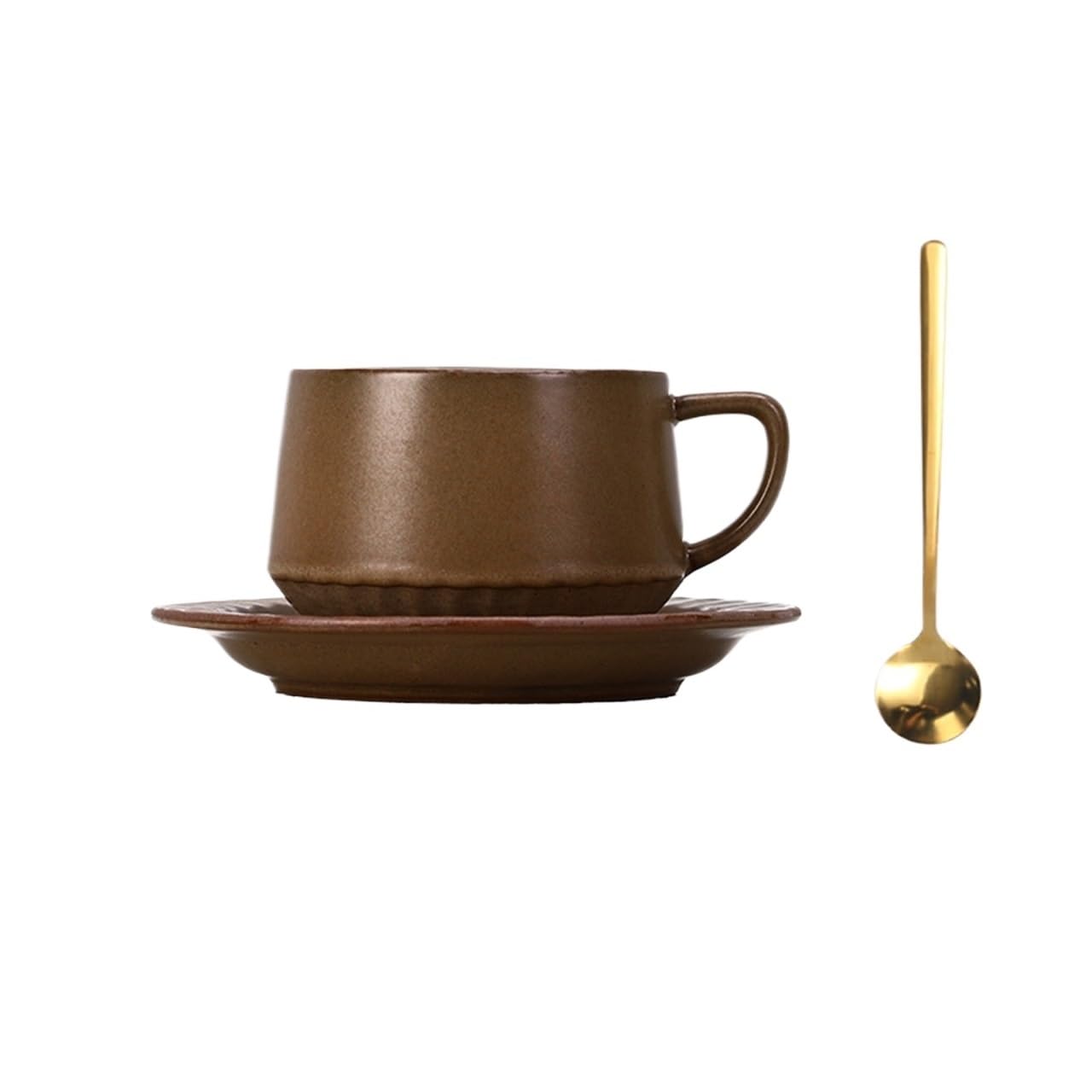Kubki do kawy, Ceramiczny kubek do kawy 300 ml z zestawem łyżek ze spodkiem domowego biura