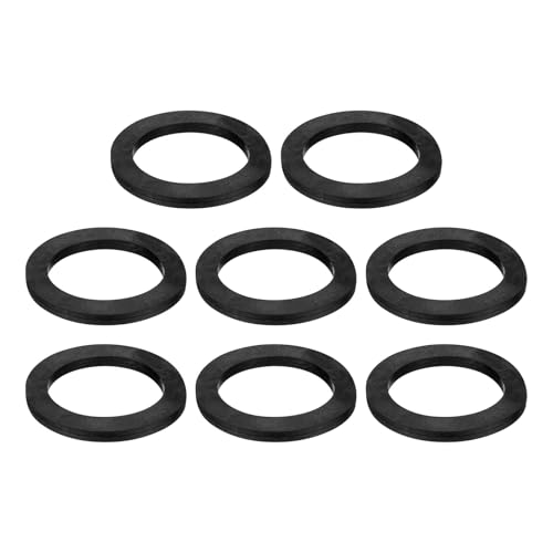 uxcell 8 Pcs Solid Nitrile Rubber Flat Washer DN65 3-1/8" OD x 2-1/2" ID x 1/4" Thickness Large Washers O Ring Sealing Gaskets, Industrial Flat Rubber Spacer, Black