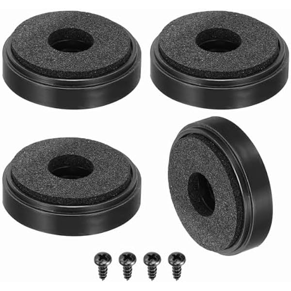 QUARKZMAN 4 nóżki izolacyjne do głośników, 30 mm x 8 mm, piankowe, amortyzujące, podstawowe, wzmacniacze, nóżki do audio CD, HiFi, kina domowego, system dźwiękowy, kolor czarny