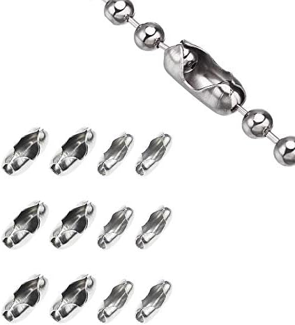 JPGhaha 4.5 3.2mm Replacement Roller 40PCS Stainless Steel Roman Vertical Blind Ball Chain Cord Connector Clips for Repairing Broken Roller Ball Blind Chain Silver
