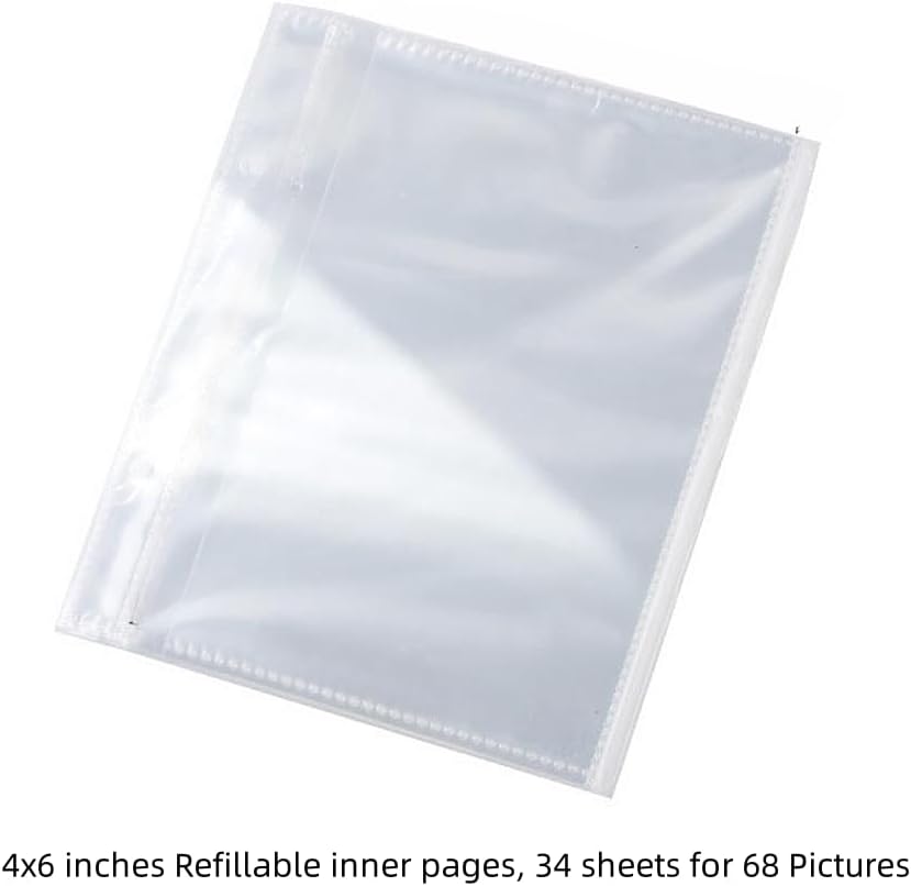50 Sheets Desktop Small Photo Album Refillable sleeves,Flip Mini Photo Book Stand Acrylic Picture Frame 50 Pages Holds 100 Pictures,Plastic Picture Album Binder (Clear - Inside Sleeve, 4x6)