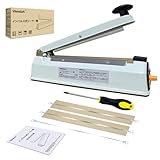 Vilenstark 卓上シーラー 200mm 家庭 業務用 金属製 瞬時溶着 省エネ インパルス式 日本語取扱説明書