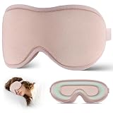 Sleep Mask for Side Sleeper Men Women | Zero Eye Pressure 3D, Light Blocking Design, Soft Breathable Eye Shade Cover for Travel, Pink
