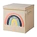 Produktbild LIFENEY Aufbewahrungsbox mit Deckel und Regenbogen I Spielzeugbox mit Motiv passend für Würfelregale I Ordnungsbox für das Kinderzimmer I Aufbewahrungskorb Kinder