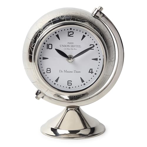 Image of Decor de Maison Brings Handcrafted Mitsuki Luxury Table Clock for KidsRoom, Living Room, Bedroom, Study Table| Classic Non-Ticking Tabletop Battery Operated Analog Desk Clock Gold (14x7x14cm)
