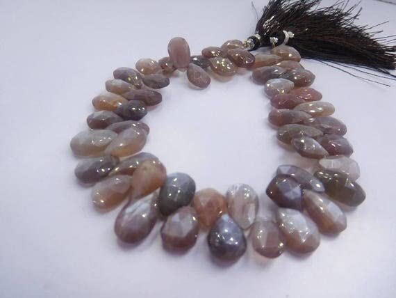 Pierre de lune chocolat facettée LKBEADS perles poire haut de gamme pour création bijoux