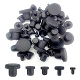 Alamic 50 PCS Silicone Plugs Rubber Hole Plugs Rubber 1/8' 3/16' 1/4' 5/16' 3/8' Stopper for Round Holes Waterproof Hole End Covers Soft Flexible Stopper Sealing Plugs Pipe Holes Test Tube Plugs