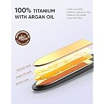 VANESSA PRO Flat Iron Hair Straightener, 100% Pure Titanium Flat Iron for One Pass to Achieve a Sleek Look, Curls Beautifully & Straightens Well - 1 inch - Image 2