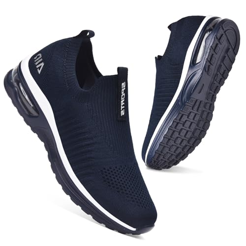 Littleplum Damen Slip On Sneakers Leicht Turnschuhe Bequem Atmungsaktiv Mesh Sneakers Damen Sportschuhe,Dunkelblau,42 EU