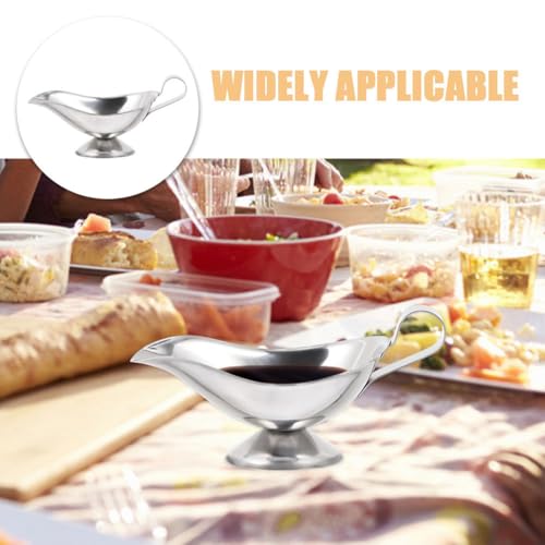 2pcs Stainless Gravy Boat Sauce Boat with Handle for Syrups Salad Dressings Creamer Broth More Server Home Restaurant 5 oz - Image 6