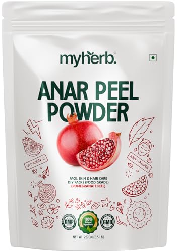 MYHERB 100% Pure Natural Organic Anar Peel Powder (Pumegranate Peel Powder) || 227 Gm/0.5 Lbs || For Hair and Face Care || For Skin || For Food Grade || For Men And Women