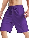 Aolesy Men's Basketball Shorts 9' Athletic Gym Shorts with Zipper Pockets Lightweigh Quick Dry Mesh Workout Shorts Purple