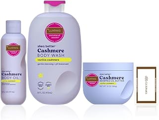 Body Care Set: E.O.S. Vanilla Cashmere Trio + LUXPAKS Wipe | E.O.S. Vanilla Cashmere, Body Wash, Whipped Oil, Body Oil, Shea Butter, Body Care Trio, LUXPAKS Wipe