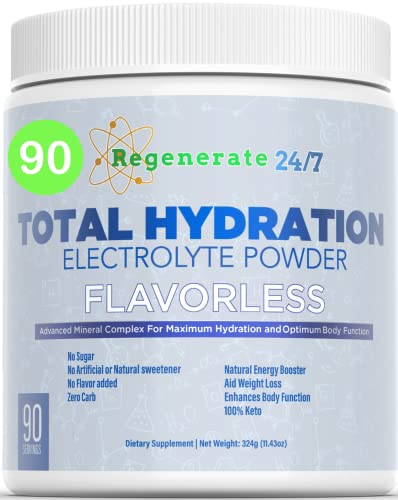 Total Hydration Electrolyte Mix 500 Mg Potassium Citrate & Potassium Gluconate For Max Absorption - Magnesium Citrate Zink Pink Salt - Bicarbonate - 100% Keto No Sugar (Electrolytes Mix Powder) #TOP25