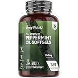 Peppermint Oil Capsules 200mg - 1 Year Supply - 365 Softgels - 1 Per Day - Easy to Consume - Peppermint Oil Softgels - Lactose-Free & Gluten-Free Supplement - Non-GMO & GMP-Approved