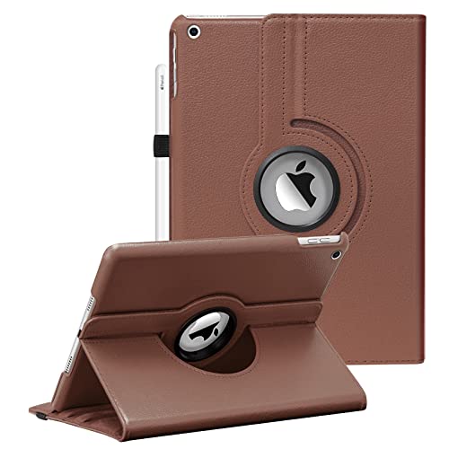 Boxdljh Case for 10.2 inch iPad Case Fit iPad 9th Generation 2021 / iPad 8th Generation 2020 / iPad 7th Generation 2019 - 360 Degree Rotating Case Cover For iPad 10.2'' With Auto Sleep Wake(Brown)