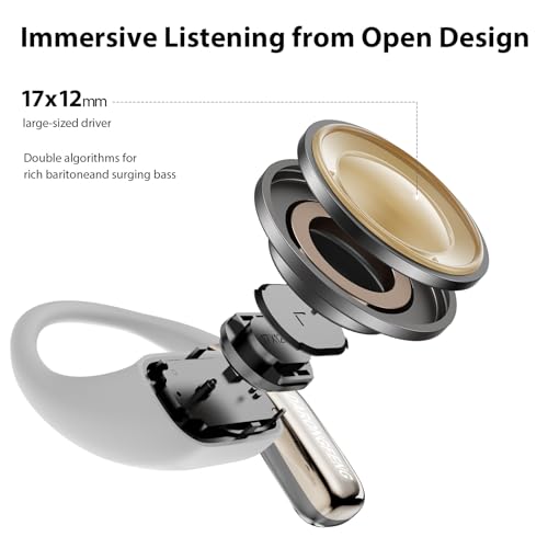 Open Ear Wireless Bluetooth Headphones, Pain-Free Air Conduction Ear Buds with LED Digital Display Charging Case, Sweat Resistant for Running, Safe Driving, and Extended Daily Use - Image 4