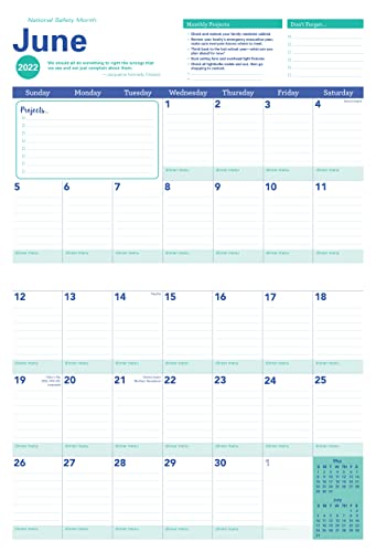 2022 Amy Knapp's Big Grid Family Organizer Wall Calendar: August 2021-December 2022