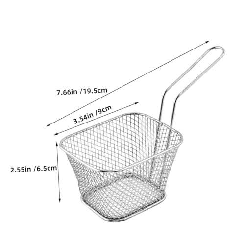 LOLIPPYY 4個 ステンレス製フライバスケット ハンドル付き 揚げ物用フライヤーバスケット フライドポテト チキンウィングス スナック用 多用