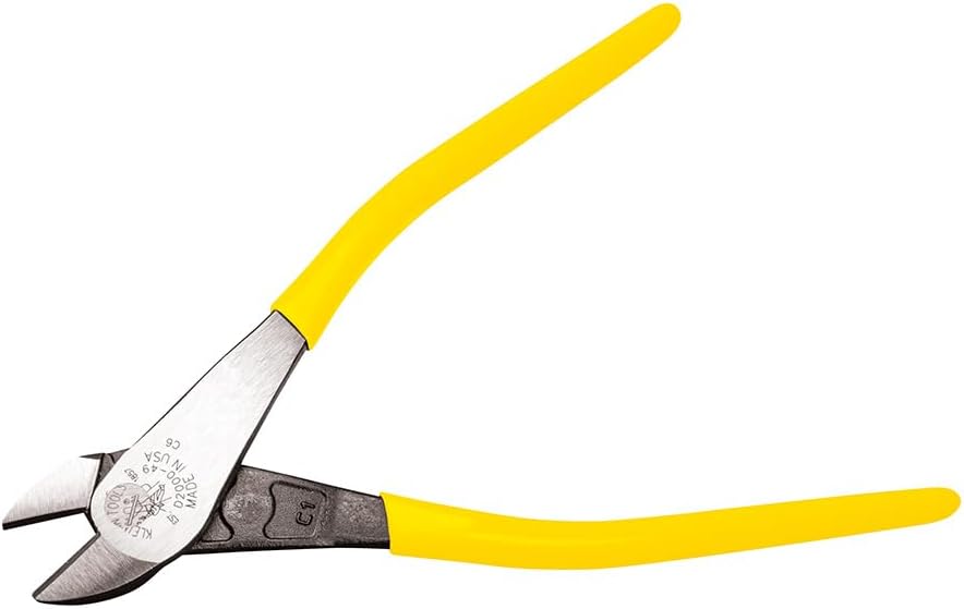 Klein Tools D2000-49 Pliers, Diagonal Cutting Pliers with Heavy-Duty Cutting Knives, Short Jaws and Dual Material Grips, 9-Inch, Yellow
