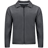 PALLTEX BWOLF HUNTER Unisex Fleecejacke Herren Damen Fleecejacke 100 % Fleece Material Outdoor Jacke mit Taschen und mit durchgehendem Reißverschluss (Grau, 4XL)