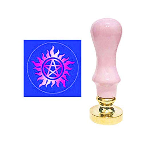 YGHM Pentagram Wax Seal Stamp Elegangt Pink Macaroon Wood Handle Sealing Wax Stamp Kit Gift Wine Package Wedding Invitations Card Envelope Letters Seal Stamp