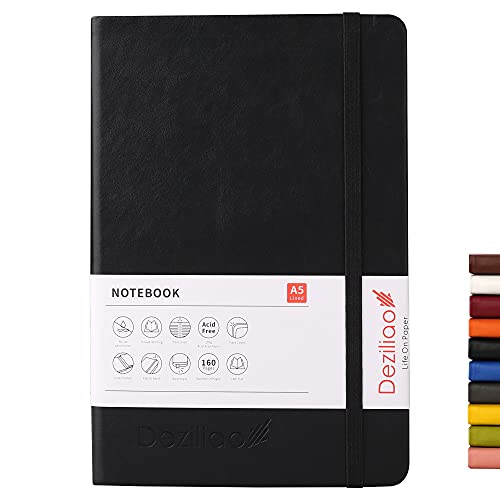 Deziliao Hardcover Notebook Journal 160 Pages, Lined Journal Notebooks for Work, 100Gsm Premium Thick Paper with Pocket…