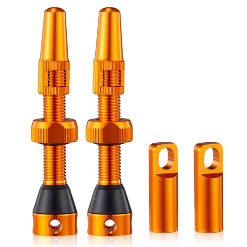 Light Weight Aluminum Valves Stem Caps Tubeless Bikes 60mm Kits with Cores Removal Tool Bike Tubeless Valves