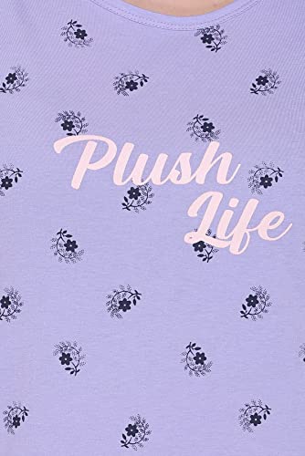 Image of Plush Women's Long Printed Cotton Round Neck Half Sleeve T-Shirt /Tshirts (DPL-PT-001)