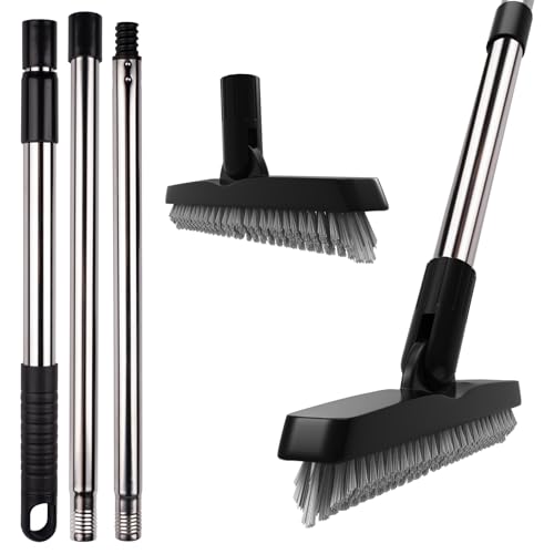 ITTAHO 2 Pack Grout Brush with Long Handle, Swivel Cleaning