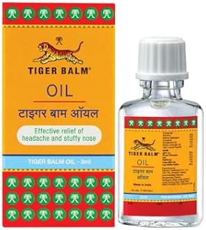 Tiger Balm Ayurvedic Pain Relief Oil 3ml each (Pack of 4) | Effective Relief from Headache, Stuffy Nose, Travel Sickness, Dizziness and Insect Bites