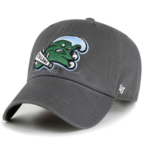 Tulane Green Wave Clean Up Adjustable Hat - Charcoal