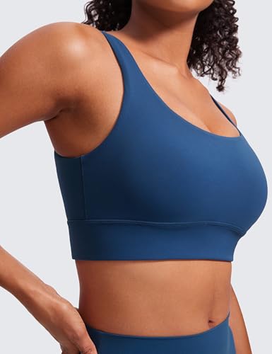 Image of CRZ YOGA Butterluxe U Back Sports Bras | Light Support, Removable Pads, Yoga, Extremely Soft, Longline, Scoop Neck, Wide Straps, for Women