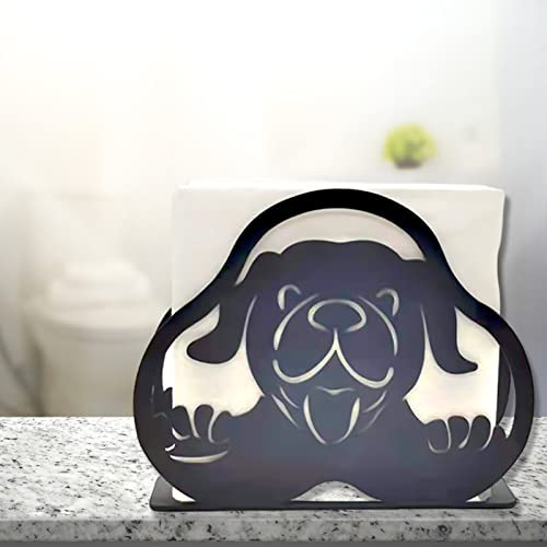 Porte-serviettes en métal noir - Porte-serviettes autonome - Porte-serviettes moderne - Organisateur de papier de table - Distributeur de serviettes - Pour la maison, la cuisine, le restaurant, les