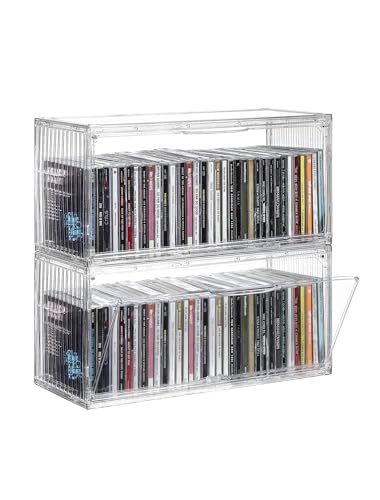 Beveetio Clear CD Storage Box 2-Pack