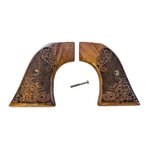 Premium Grips Compatible Replacement for Ruger Wrangler Grips .22lr Carved Rosewood