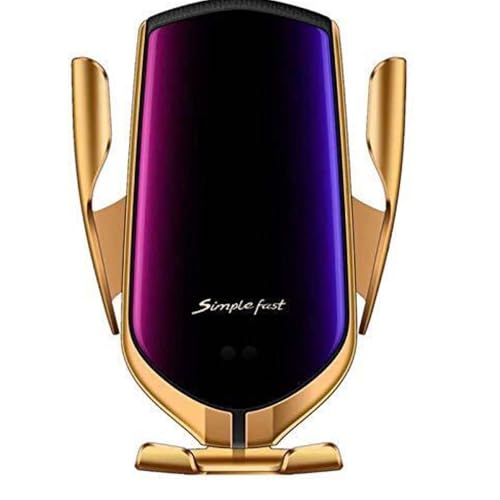 10W Fast Wireless Car Charger Vent Mount | Type-C Qi Car Wireless Charger Phone Holder for Qi-Enabled Smartphones | Hands-Free Car Wireless Phone Charger with Smart Chip Protection