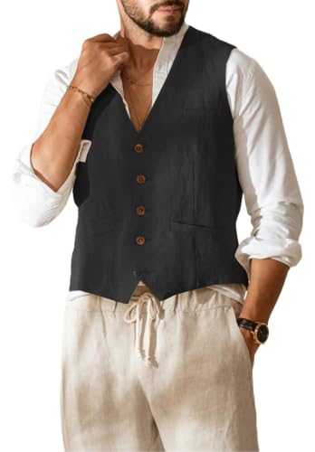 Gilet de mariage homme en lin léger pour cérémonie d'été