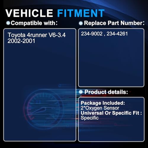 Sensor de oxígeno 2 piezas compatible Toyota 4Runner 2001-2002 miniatura 3