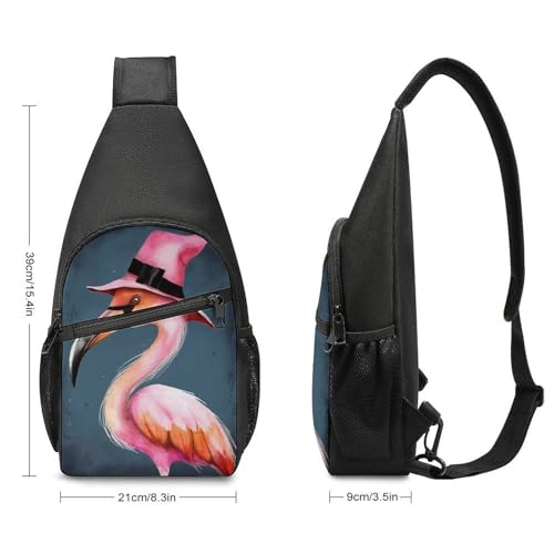 Bolso bandolera Halloween Flamingo bruja para senderismo miniatura 2