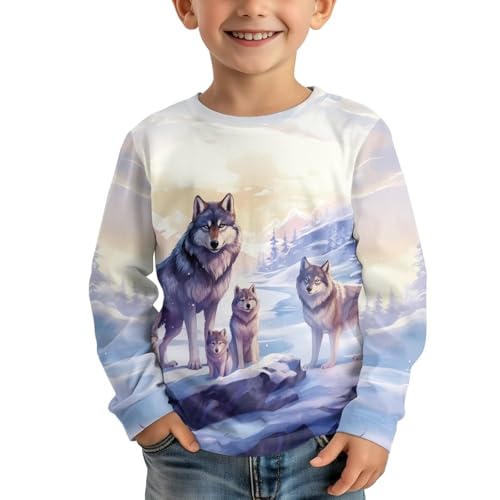 Image of Uourmeti Long Sleeve Tops for Boys Graphic T Shirts Teen Girls Active Pullover Tees