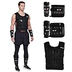 Adjustable Weighted Vest 44LB Workout Weight Vest Training Fitness Weighted Jacket for Men Women (Included 96 Steel Plates Weights)