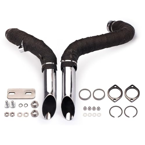 Échappement moto XL883 1200 en acier chromé pour une finition custom élégante