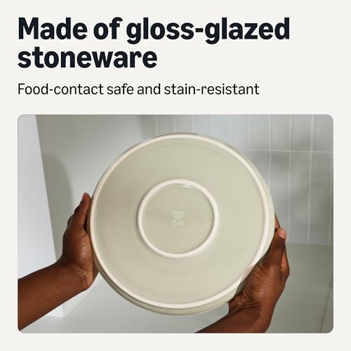 Amazon Basics Glazed Stoneware Appetizer Plates, Ceramic 4-Piece Set, Microwave and Dishwasher-Safe, 6.7 in., Ivory (Pack of 2) view 3