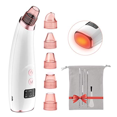 Preisvergleich Produktbild Mitesserentferner Porenreiniger professioneller Porenstaubsauger mit wiederaufladbarem USB und LED Display, Hautstaubsauger mit 4 Arbeitsmodi, 5 austauschbaren Reinigungssonden