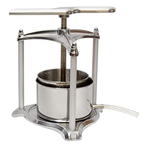 SQUEEZE master Obstpressen bis 6 Liter Aluminium-Edelstahl Spindelpresse - Fischer Edelstahlpresse/Weinpresse für Küche und ambitionierten Hausgebrauch Cover