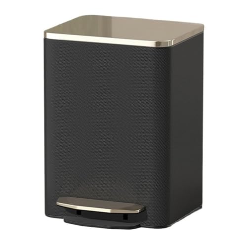 Bote de basura de acero inoxidable con capa de PU, 21L negro